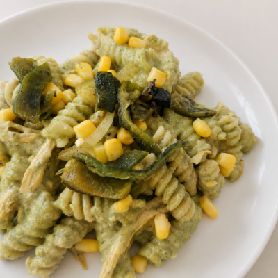 Fusilli en salsa cremosa de poblano